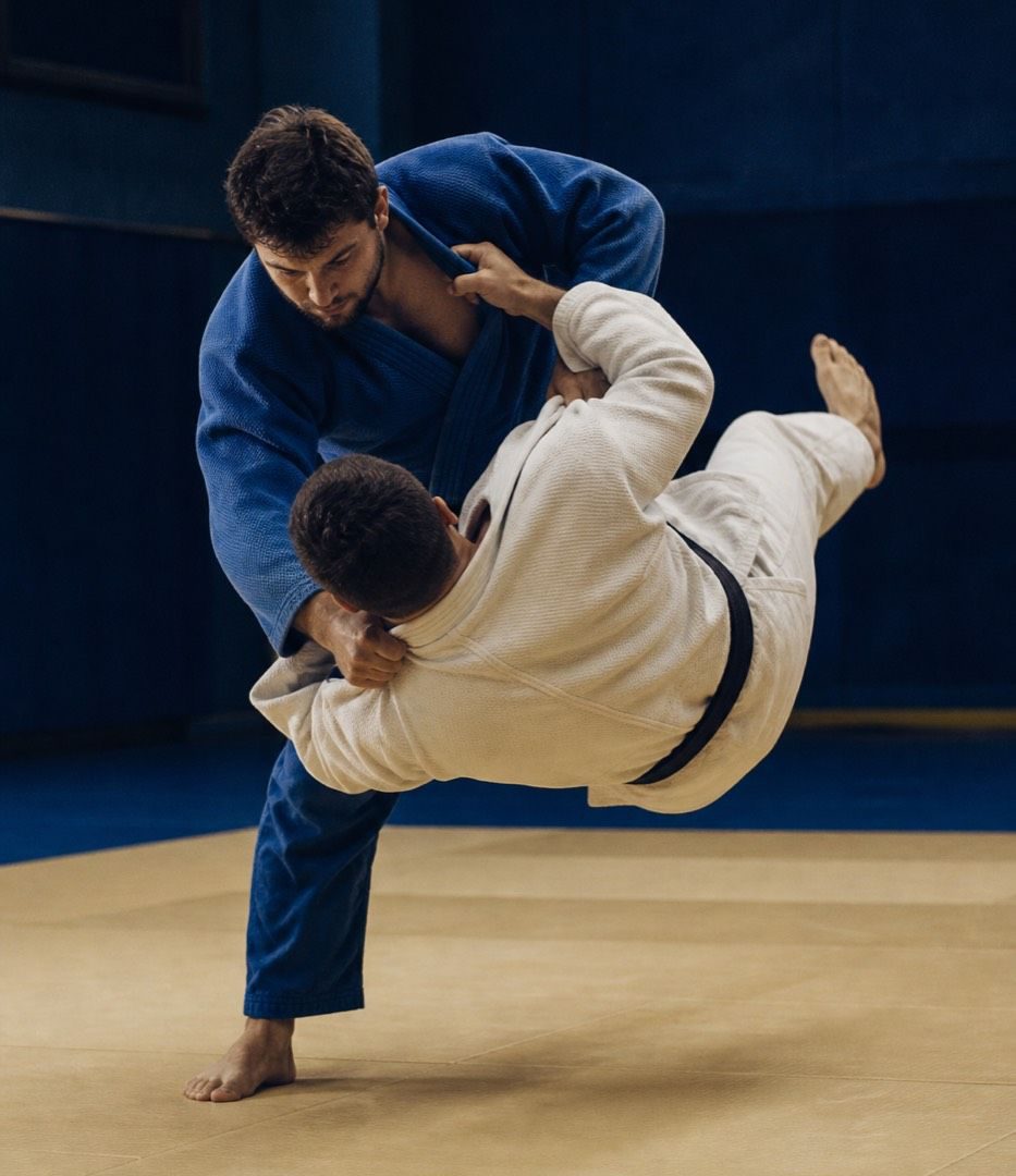 Tatami du dojo pendant un cours de judo